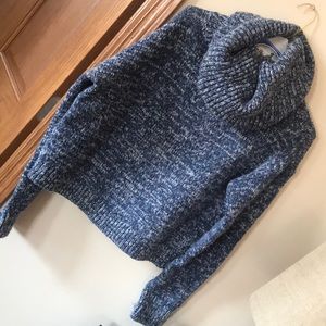 Cropped cowl neck sweater
